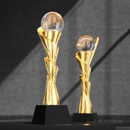 Troféu De Bola De Cristal, Personalizado, Resina De Alto Grau, Galvanoplastia De Metal, Decoração De Casa, Reunião anual, excelente equipe, Letras - Image 2