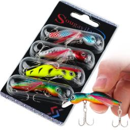 Sougayilang-isca minnow, isca artificial, 4g, flutuante, wobblers, truta, lúcio, carpa, equipamento de pesca, 4pcs - Image 1
