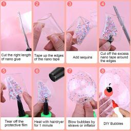 DIY Decoração Balões com Glitter Elastic Bubble, Nano Tape Bubble Kit, Double Sided Bubbles - Image 5