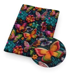 3D Imitação Bordado Laço, Urso, Borboleta, Gato, Tecidos de algodão, Pano de costura, Vestido, Artesanato DIY, Tecido caseiro, 50x145cm - Image 4