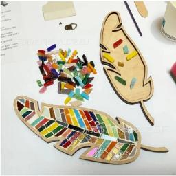 Kit Artesanato Mosaico para Crianças e Adultos, Decoração DIY, Vidro Pena, Artes Puzzle - Image 1