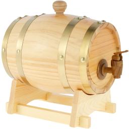 Barril De Vinho De Madeira Com Torneira, Barril De Cerveja De Madeira De Pinho, Selagem De Barril De Uísque Dispenser, Balde De Armazenamento De Brandy, 1.5L - Image 1
