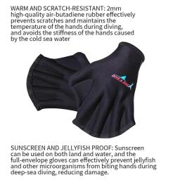 Luvas de natação ajustável Neoprene Webbed, Aquatic Fit, Paddles Snorkeling, Mergulho Hand Web, Esportes aquáticos, 1 par - Image 4