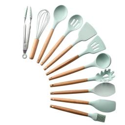 Escova espátula de sopa, colher de silicone com alça de madeira, espátula, raspador de massas, batedor de ovos, não aderente, panela, ferramentas de cozinha, utensílios de cozinha - Image 6