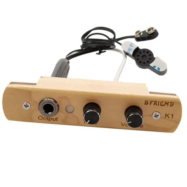 Microfone K1 Cajon Drum Pickup com Controle de Volume e Saída 6,35mm para Captura de Som de Tambor com Tom