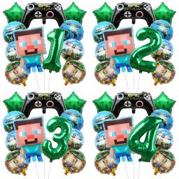 Desenhos animados Meu Mundo Tema Balão Set, Jogos Circundantes, Decoração De Fundo De Festa De Aniversário Infantil, Filme De Alumínio Balões, Presente - Image 1