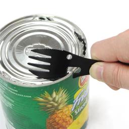 Multi-Funcional EDC kit prático para camping, ferramentas de sobrevivência ao ar livre, garfo, faca, colher, garrafa, abridor de lata, 5 em 1 - Image 3