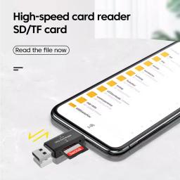 Leitor de cartão SD TF tipo C 2 em 1 Leitor de cartão USB 2.0 para PC Acessórios para laptop Leitor de cartão de memória inteligente de alta velocidade Adaptador de cartão SD - Image 6
