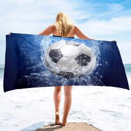 Toalha de praia do futebol, toalhas de praia para meninos, toalha do esporte dos meninos da toalha de futebol, toalhas personalizadas para a praia da piscina, toalha para o adolescente - Image 4