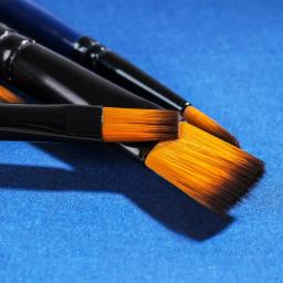 Deli-Acrílico Conjunto de Pincéis para Artistas, Suporte de Nylon Macio, Pincel Pintura Azul, Estilo Múltiplo para Arte Suprimentos, 6PCs - Image 3