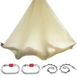 Conjunto completo de sedas aéreas yoga balanço rede equipamentos anti-gravidade cinto de inversão para ginásio casa dança aérea voando yoga conjunto 5*2.8m - Image 1