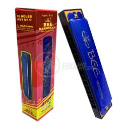Gaita Harmônica De Boca Tom C Bee Diatônica 16 Furos 32 Tons Vozes Em Dò Musica Sopro Iniciante - Azul - Image 4