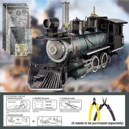 Piececool 3D Metal Mogul Locomotiva Puzzle, Modelo de Montagem, Kit Building, Brinquedos DIY para Adultos, 282Pcs - Image 2