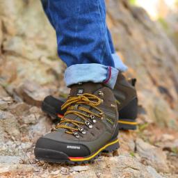 Botas de caminhada de luxo antiderrapante masculinas, escalada, sapatos de trekking, moda ao ar livre, botas de neve casuais, inverno, alta qualidade - Image 6