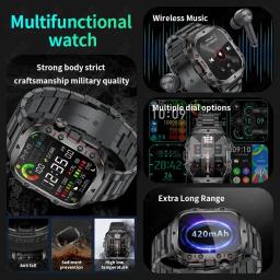 Xiaomi-relógio inteligente militar para homens, esportes ao ar livre, rastreador de fitness, monitor de saúde 24h, IP68, 5ATM, 1.96 ", novo, 2021 - Image 3