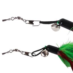 Brinquedo varinha para gatos, adorável, para gatos internos, penas verdes, vara longa, gatos felinos, suprimentos - Image 3