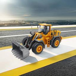 1/20 escavadeira de controle remoto brinquedo 11 canais rc veículo de construção com rotação de pá de metal para crianças brinquedos presente de natal - Image 5