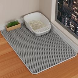 Impermeável dupla camada pet litter mat, caixa de vaso sanitário gato, areia antiderrapante, laváveis suprimentos limpos - Image 2