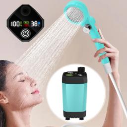 Bomba de chuveiro elétrica portátil, balde dobrável, bateria recarregável, ao ar livre, display digital, chuveiro camping, 20L - Image 5