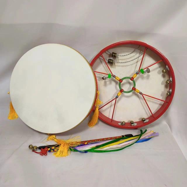 Tamborim de Madeira à Mão de 30cm a 50cm - Jingle Percussão Ideal para Festas e Presentes Infantis
