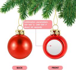 6cm/8cm sublimação bola de natal 6 pçs personalizado em branco consumíveis suprimentos transferência térmica impressão diy natal decora - Image 3