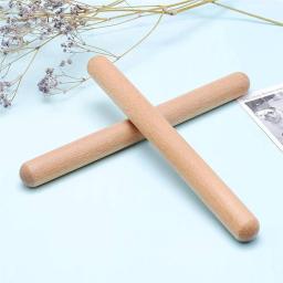 Baqueta de madeira para crianças, instrumento de percussão, brinquedos musicais, palitos de ritmo, fácil de usar, ferramentas manuais para acompanhamento, 1 par - Image 2