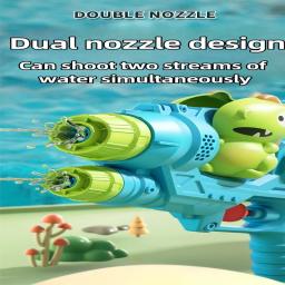 Pistola de água unicórnio para crianças Brinquedo de pulverização de água Bocal duplo Dinossauro Tipo de imprensa Animal de desenho animado Piscina de verão - Image 5