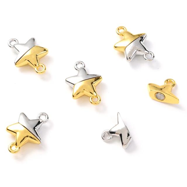 Fechos Magnéticos Multicoloridos em Forma de Estrela para Jóias, 15x22mm, 5 Pares para Pulseiras e Colares de Casal