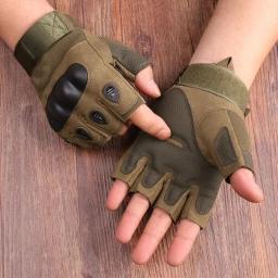 Luvas militares de meio dedo dos homens, ao ar livre, tático, esportes, tiro, caça, airsoft, motocicleta, ciclismo - Image 1