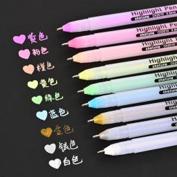 3 pces/mix arte marcador caneta 0.8mm ouro branco prata tinta gel caneta destaque ponta fina para artigos de papelaria estudante desenho escrita suprimentos - Image 1