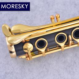 Moresky Clarinete banhado a ouro, Clarinete Bb Wood Ebony, Sib Klarnet, M62 OEM, 17 Chaves - Image 3