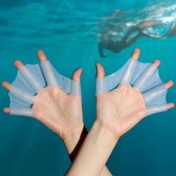 Nadadeiras de silicone para homens e mulheres, luvas de dedo, equipamento de pás, dedo nadadeira, esporte de piscina, treinamento profissional, criança - Image 1