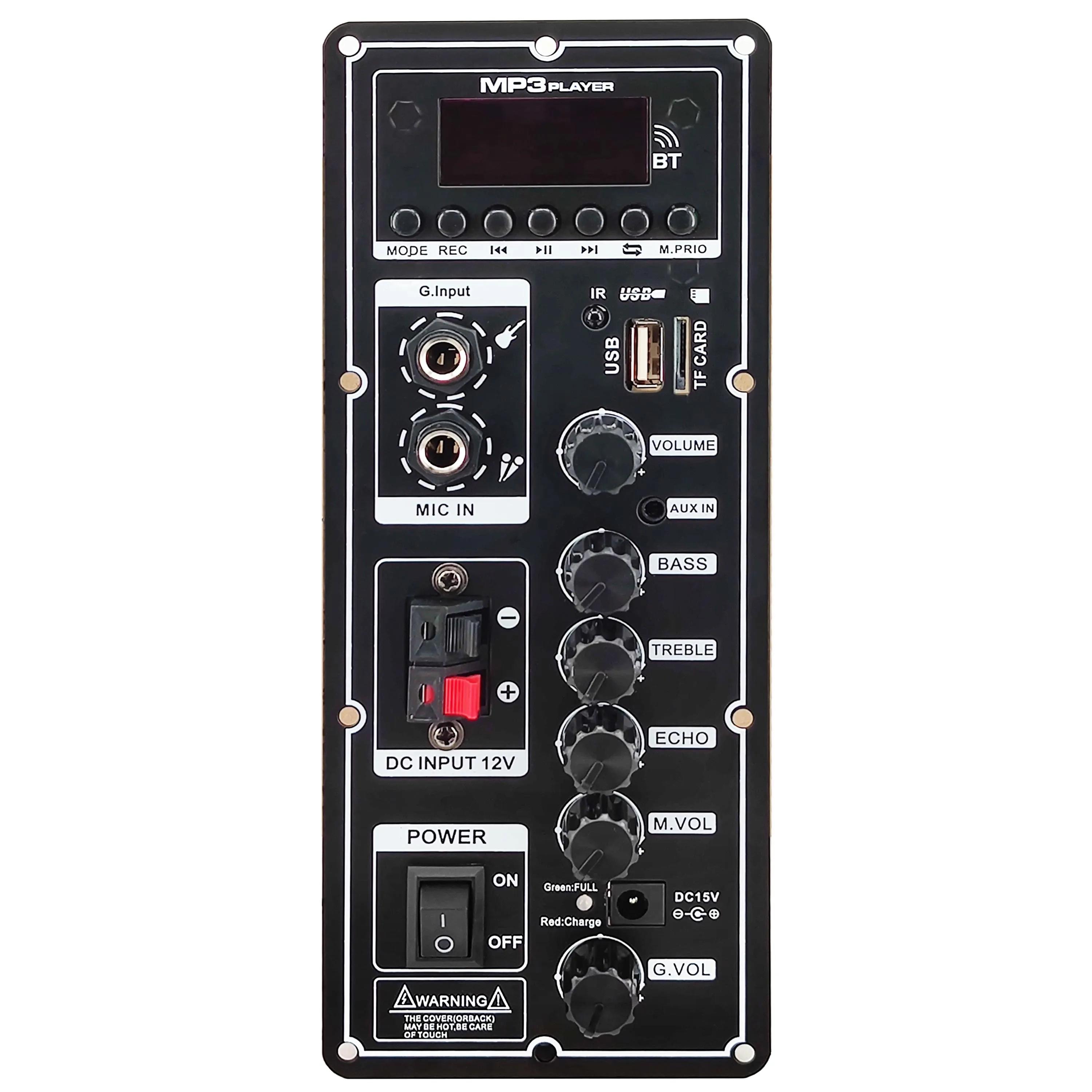 Placa Amplificadora Quadrada Dança, Suporte Alto-falante, Bluetooth, AUX TF-Card, U Gravação De Disco, 6-12" - Image 1