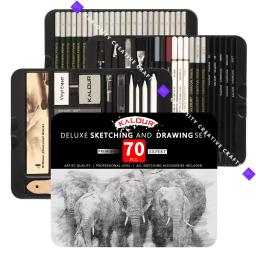 Esboçando Lápis Set para Artistas Profissionais, Esboço Tool Kit, Art Supplies, Caixa de Presente, 70pcs - Image 1