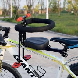 Assento de bicicleta frontal universal para crianças, Sela MTB com descanso de pedais, Segurança para bicicletas de estrada, Assento de bebê - Image 2