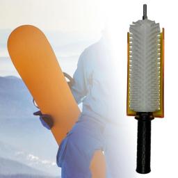 Escova de cera de esqui com alça de eixo e kit de capa escova rotativa prática manutenção de snowboard profissional escova de depilação de snowboard - Image 6