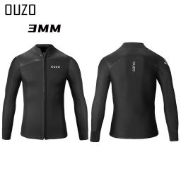 Terno de mergulho neopreno para homens, jaqueta e calça wetsuit, mantenha aquecido, surf e pesca submarina, roupas de surf e kitesurf, traje subaquático 3mm - Image 2