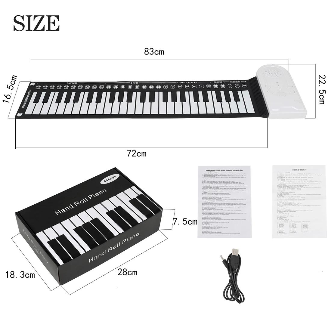 Irin 49 teclas de mão enrolar piano silicone teclado portátil instrumento musical para educação dobrável iniciando órgão eletrônico - Image 1