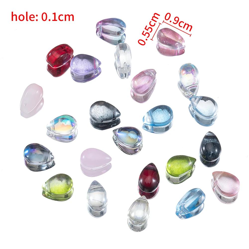 Cristal gota de água grânulos, strass grânulos com buraco, acessórios para o cabelo, decoração para diy, jóias artesanais, 50 pcs/saco - Image 1