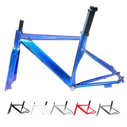 Quadro de liga de alumínio por atacado de fábrica e garfo dianteiro freio a disco de bicicleta de estrada 700C acessórios de bicicleta de corrida - Image 1