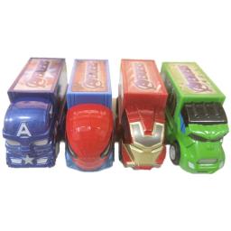Avengers Car Model Toy para Meninos, Liga, PVC, Capitão América, Hulk, Ironman, Spiderman Figurinhas, caminhão, Pull-back Veículo, 4Pc Set - Image 1