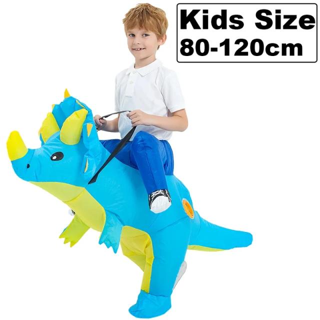 Fantasias infláveis de dinossauro e unicórnio para crianças e adultos, perfeitas para festas de Halloween, Purim e cosplay