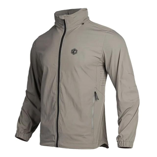 Jaqueta Emersongear Azul Estrela: Casaco Protetor Solar Ideal para Aventureiros e Caminhadas Urbanas em Cinza