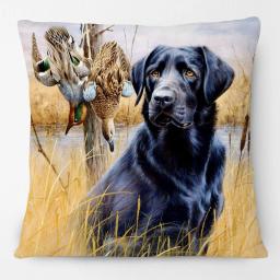Grandes cães de caça drahthaars preto labrador cão cartaz animais pintura coxim capas decorativas fronha para sofá - Image 4