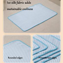 Tapete de resfriamento lavável para pet, seda de gelo, cão e gato respirável dormindo pad, sofá-cama durável, 6 tamanhos, suprimentos de verão - Image 4