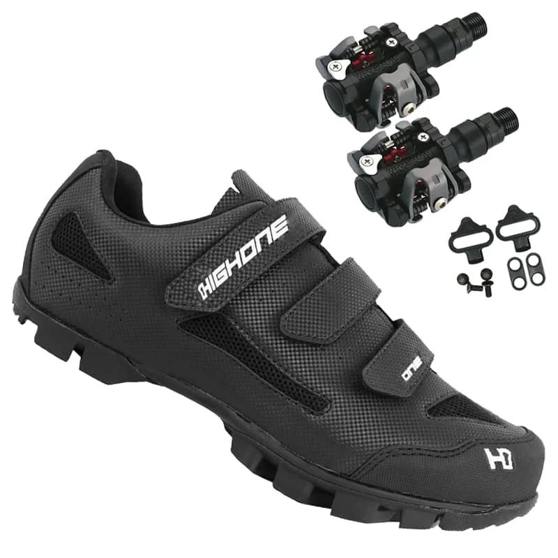 Sapatilha Mtb Ciclismo High One Preta + Pedal Wellgo M919 - Image 1