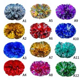 Deslumbrante torcendo pompons para decoração do partido, 32cm, Laser Film, Cheerleading Flower Ball, Sports Game Pom Poms, Vocal Concert Dance, 1PC - Image 5