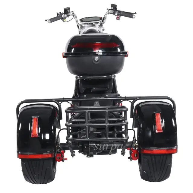 Citycoco 3 Rodas 1000W/2000W 60V 12Ah/20Ah Elétrica para Golfe com Baterias Duplas Removíveis
