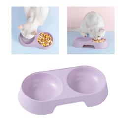 Premium duplo gato tigelas alimentador para animais de estimação suprimentos dispensador de alimentos pratos de alimentação para cães pequenos gatinho filhote de cachorro interior gatos suprimentos - Image 5
