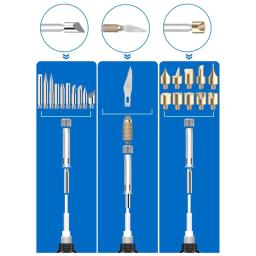 Kit de queima de madeira escultura pirografia caneta kit 60w temperatura ajustável ferro de solda gravação em madeira queima conjunto - Image 5